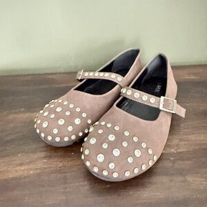 Cider Taupe Studded Mary Jane Flats